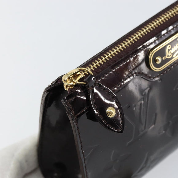 LOUIS VUITTON Monogram Vernis Trousse cosmetic Pouch Amarante M93565 Auth 159451