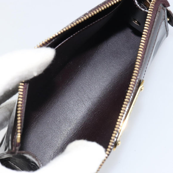 LOUIS VUITTON Monogram Vernis Trousse cosmetic Pouch Amarante M93565 Auth 159451