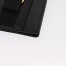 Salvatore Ferragamo Shoulder Wallet Vala Leather Black Gold Auth 159452-9