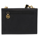 Salvatore Ferragamo Shoulder Wallet Vala Leather Black Gold Auth 159452-2
