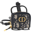 Christian Dior Trotter Canvas Phone Shoulder Shoulder Bag Navy Gold Auth 159453M-1