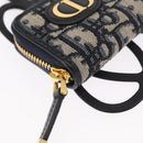 Christian Dior Trotter Canvas Phone Shoulder Shoulder Bag Navy Gold Auth 159453M-10
