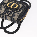 Christian Dior Trotter Canvas Phone Shoulder Shoulder Bag Navy Gold Auth 159453M-11