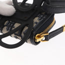 Christian Dior Trotter Canvas Phone Shoulder Shoulder Bag Navy Gold Auth 159453M-13