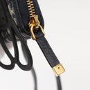 Christian Dior Trotter Canvas Phone Shoulder Shoulder Bag Navy Gold Auth 159453M-14