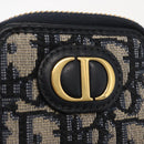 Christian Dior Trotter Canvas Phone Shoulder Shoulder Bag Navy Gold Auth 159453M-15
