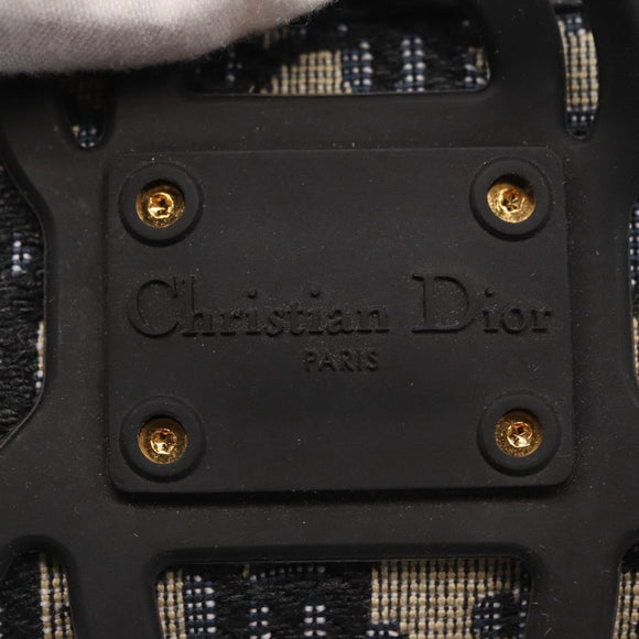 Christian Dior Trotter Canvas Phone Shoulder Shoulder Bag Navy Gold Auth 159453M