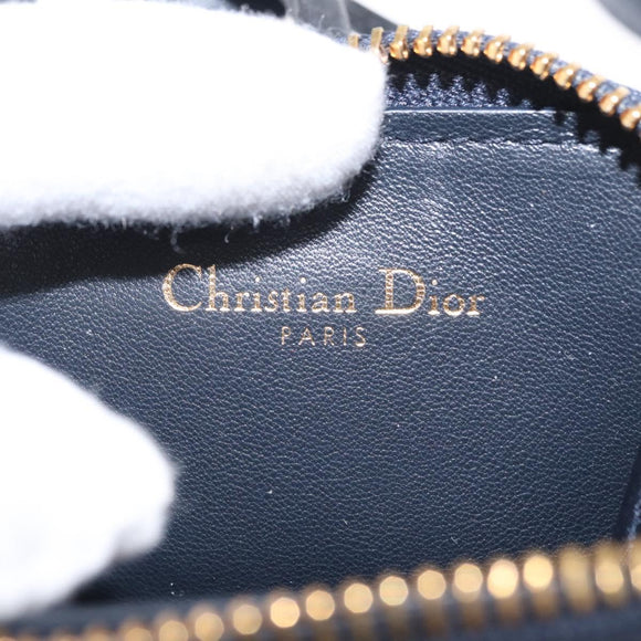 Christian Dior Trotter Canvas Phone Shoulder Shoulder Bag Navy Gold Auth 159453M
