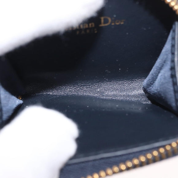 Christian Dior Trotter Canvas Phone Shoulder Shoulder Bag Navy Gold Auth 159453M