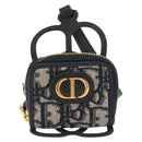 Christian Dior Trotter Canvas Phone Shoulder Shoulder Bag Navy Gold Auth 159453M-2