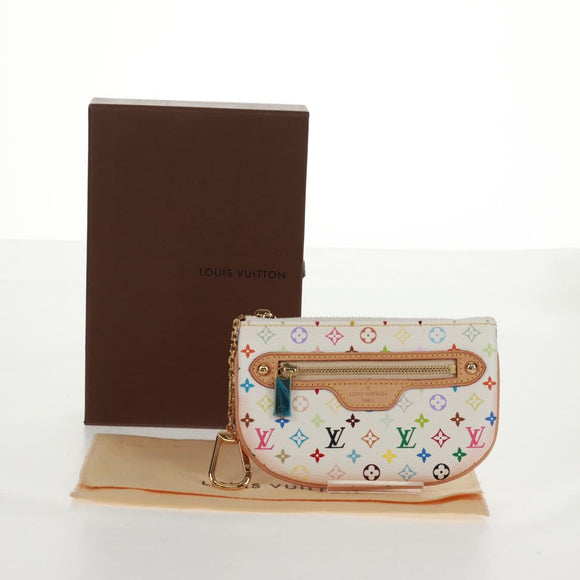 LOUIS VUITTON Monogram Multicolor Pochette MM Pouch White M60028 LV Auth 159454V