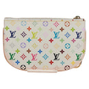 LOUIS VUITTON Monogram Multicolor Pochette MM Pouch White M60028 LV Auth 159454V-2