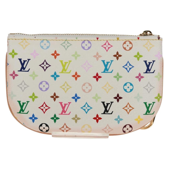 LOUIS VUITTON Monogram Multicolor Pochette MM Pouch White M60028 LV Auth 159454V