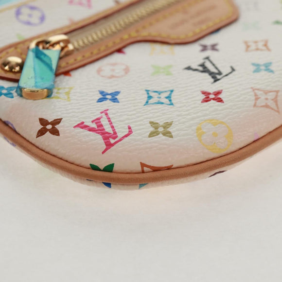 LOUIS VUITTON Monogram Multicolor Pochette MM Pouch White M60028 LV Auth 159454V