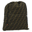 FENDI Zucca Canvas Purse Brown Black Auth 159458-1