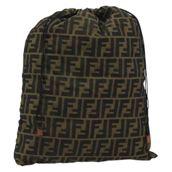 FENDI Zucca Canvas Purse Brown Black Auth 159458
