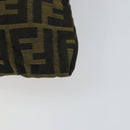 FENDI Zucca Canvas Purse Brown Black Auth 159458-15