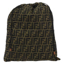 FENDI Zucca Canvas Purse Brown Black Auth 159458-13