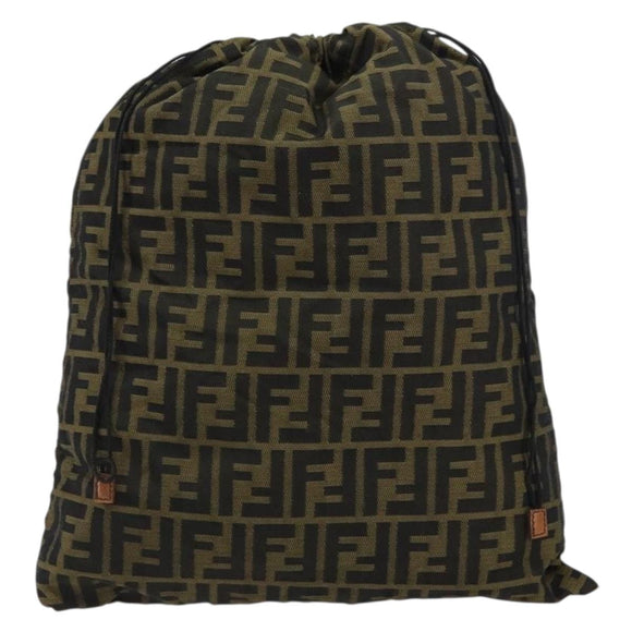 FENDI Zucca Canvas Purse Brown Black Auth 159458