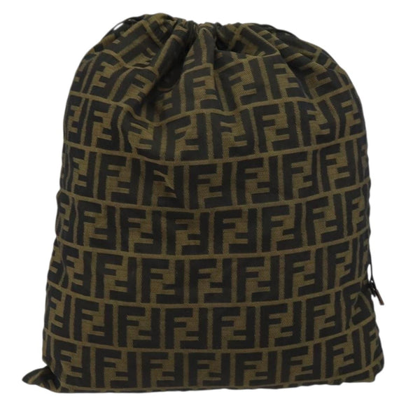 FENDI Zucca Canvas Purse Brown Black Auth 159458