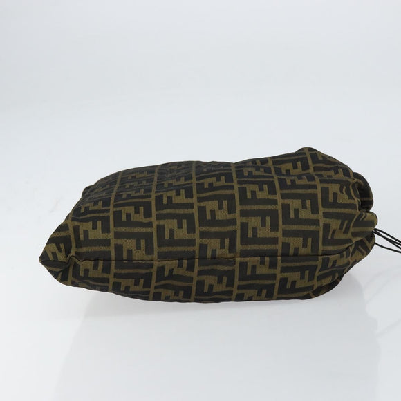 FENDI Zucca Canvas Purse Brown Black Auth 159458