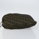 FENDI Zucca Canvas Purse Brown Black Auth 159458-4