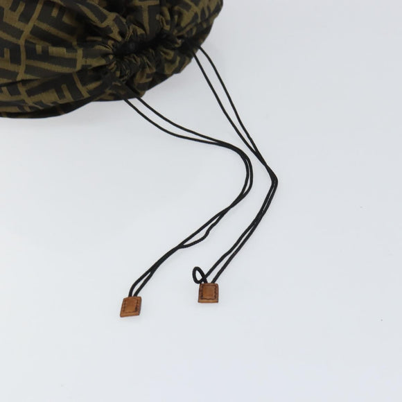 FENDI Zucca Canvas Purse Brown Black Auth 159458