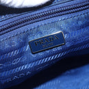 PRADA Pouch Nylon Blue Gold Auth 159459-14