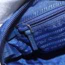 PRADA Pouch Nylon Blue Gold Auth 159459-15