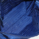PRADA Pouch Nylon Blue Gold Auth 159459-16