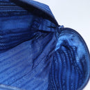 PRADA Pouch Nylon Blue Gold Auth 159459-17