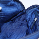 PRADA Pouch Nylon Blue Gold Auth 159459-18