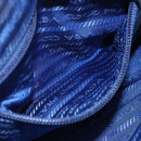 PRADA Pouch Nylon Blue Gold Auth 159459-19