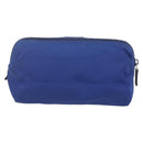PRADA Pouch Nylon Blue Gold Auth 159459-3