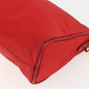 PRADA Accessory Pouch Nylon Red Gold Auth 159460-15