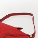 PRADA Accessory Pouch Nylon Red Gold Auth 159460-8