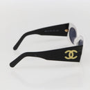 CHANEL Sunglasses plastic White CC Auth 159462-5