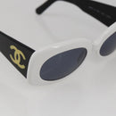 CHANEL Sunglasses plastic White CC Auth 159462-6