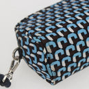 PRADA Pouch Nylon Blue Silver Auth 159464-13