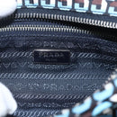 PRADA Pouch Nylon Blue Silver Auth 159464-16