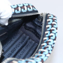 PRADA Pouch Nylon Blue Silver Auth 159464-19
