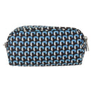 PRADA Pouch Nylon Blue Silver Auth 159464-3