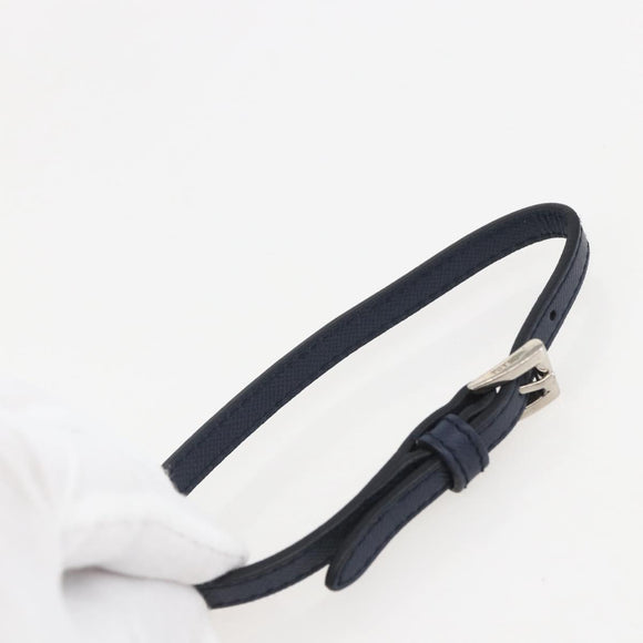 PRADA Pouch Nylon Blue Silver Auth 159464