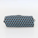 PRADA Pouch Nylon Blue Silver Auth 159464-9