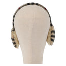 BURBERRY Nova Check Earmuff Wool Beige Auth 159465-2