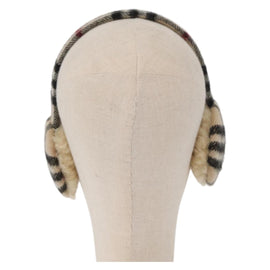 BURBERRY Nova Check Earmuff Wool Beige Auth 159465 - 0