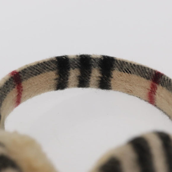 BURBERRY Nova Check Earmuff Wool Beige Auth 159465
