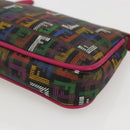 FENDI Zucchino Canvas Accessory Pouch Multicolor Gold Auth 159466V-14
