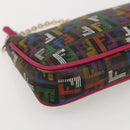 FENDI Zucchino Canvas Accessory Pouch Multicolor Gold Auth 159466V-15