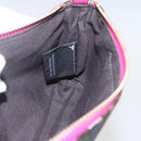 FENDI Zucchino Canvas Accessory Pouch Multicolor Gold Auth 159466V-20